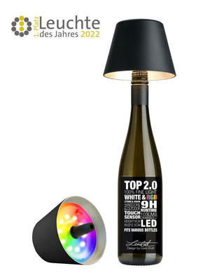 Akku-Flaschenleuchte TOP 2.0 - Schwarz - Sompex - Vintage Grapes GmbH